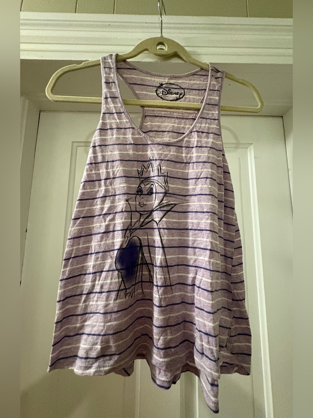 Disney Snow White Evil Queen Women’s Purple Striped Tank Top Size XS